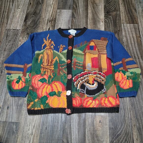 Alexandra Bartlett Sweaters - Vintage Alexandra Bartlett Eagle Eye Thanksgiving Holiday Cardigan Sweater 2X